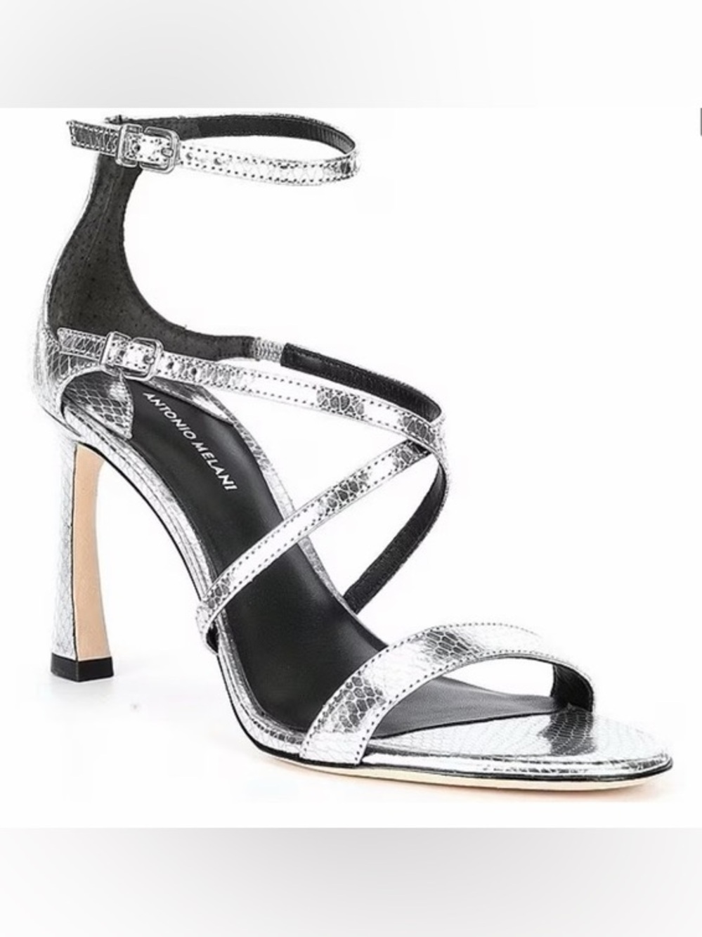 ANTONIO MELANI Leather Strappy Heel Sandals